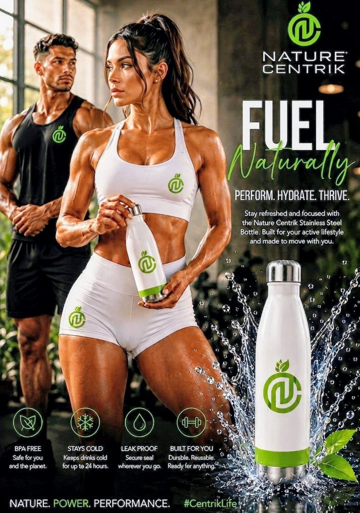 Water Bottle 100% Stainless steel/ Wht