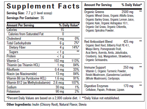 100% Organic- Greens & Reds- Mixed Berry