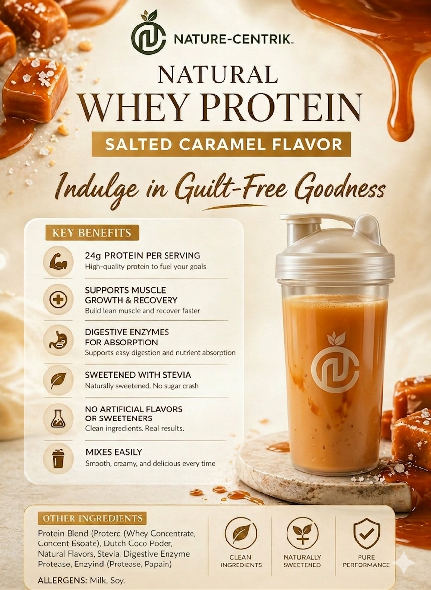 NATURAL Whey Protein Milkshake– Salted Caramel