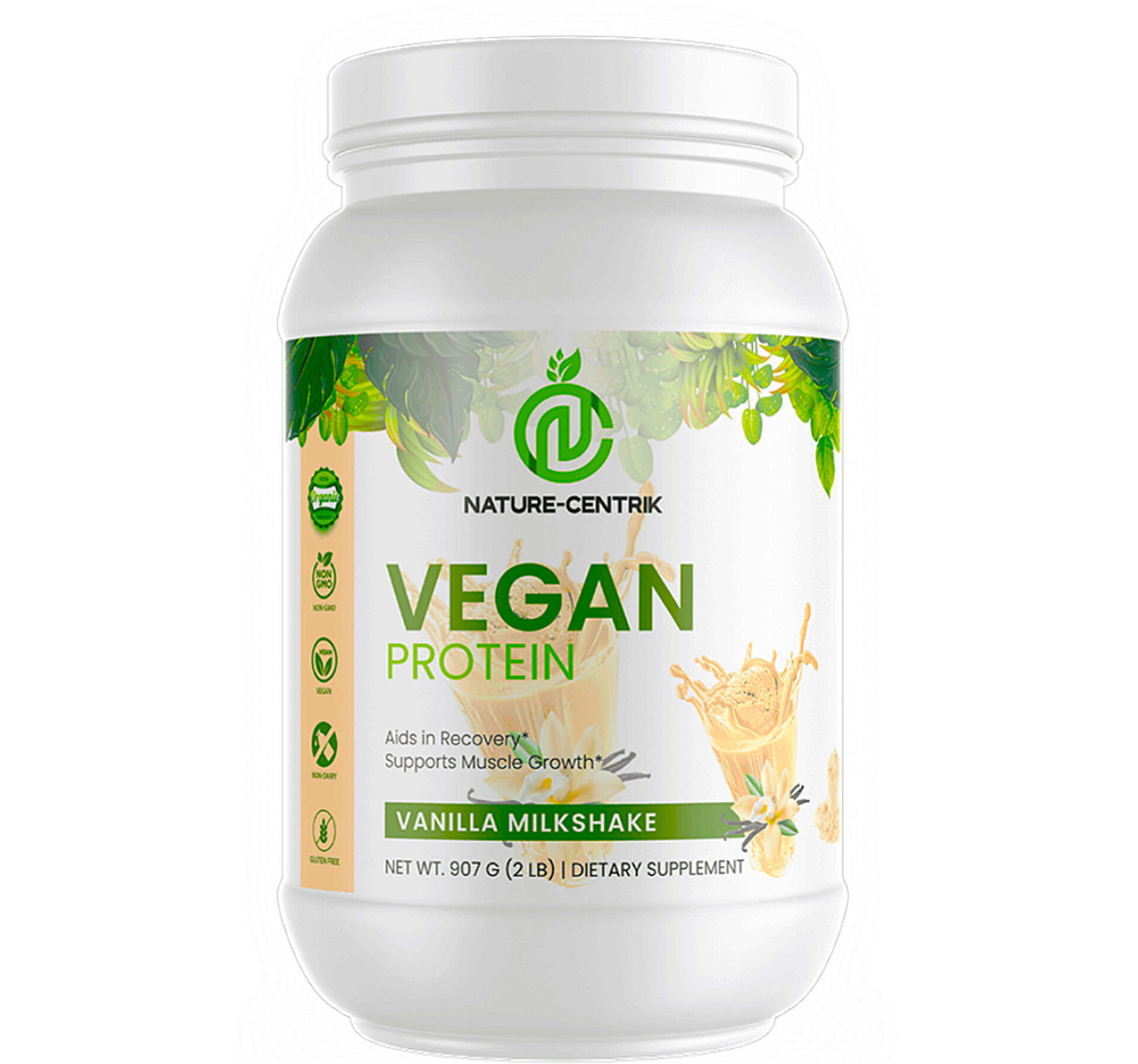 100% Organic- Vegan Protein Milkshake,Vanilla