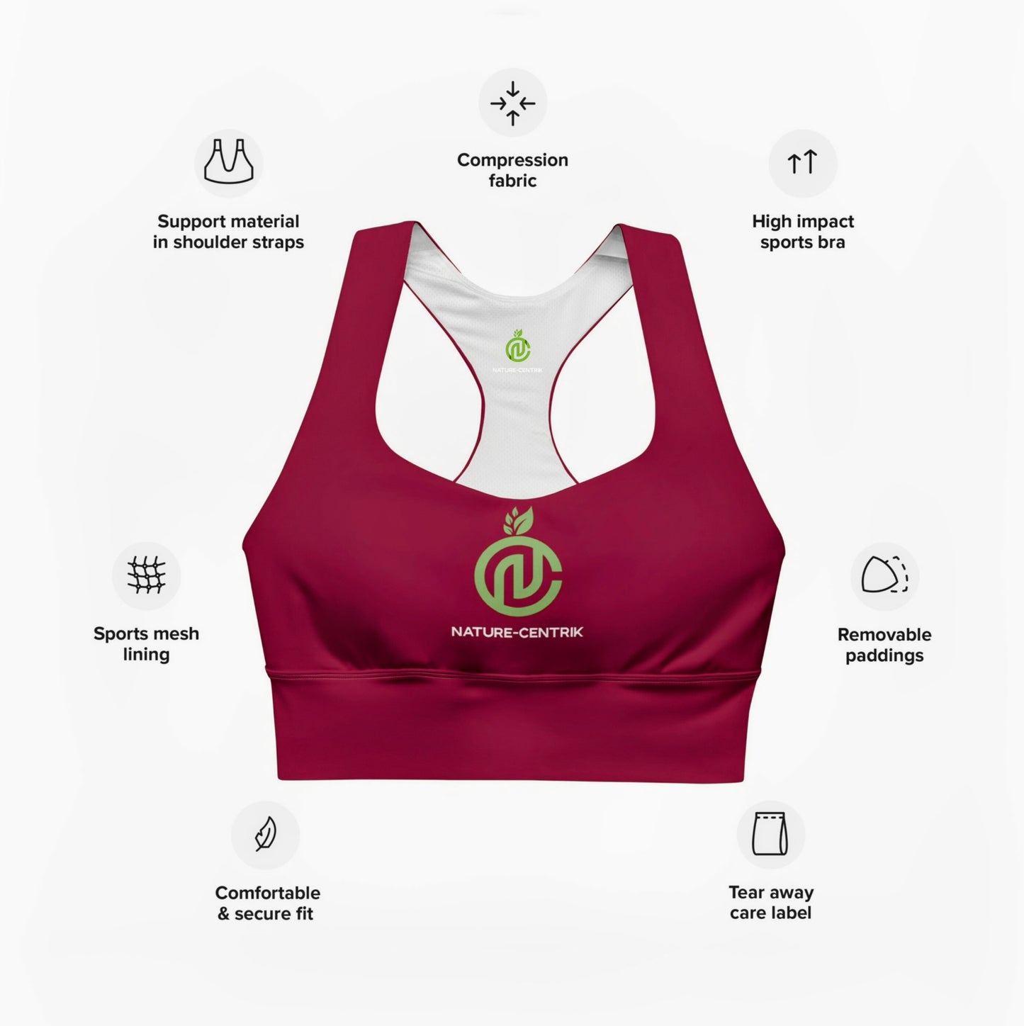 "New" Burgundy sports bra