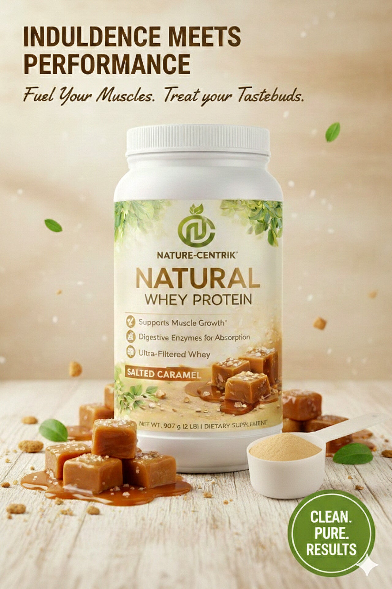 NATURAL Whey Protein Milkshake– Salted Caramel