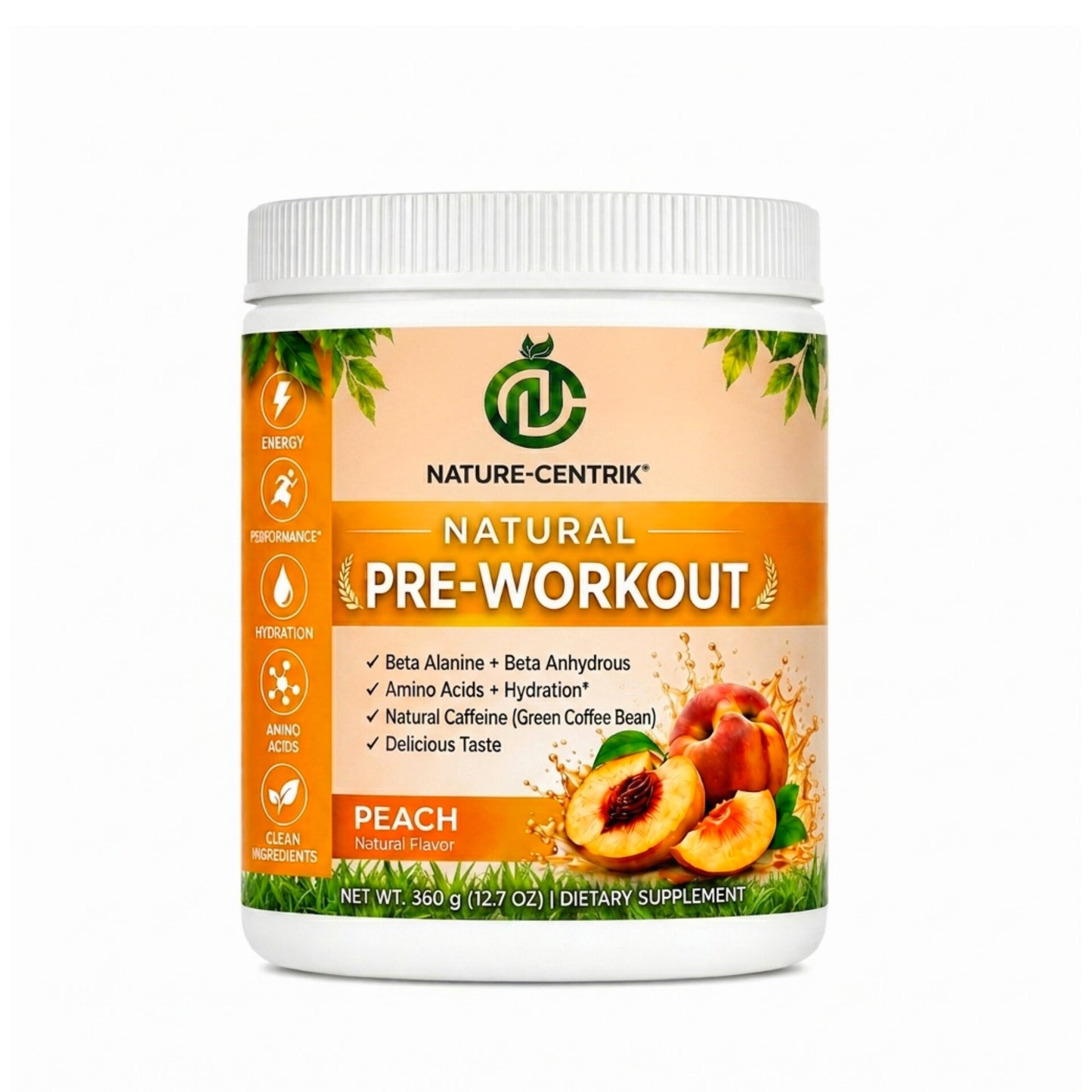 Pre Workout- Natural Amino Plus - Peach