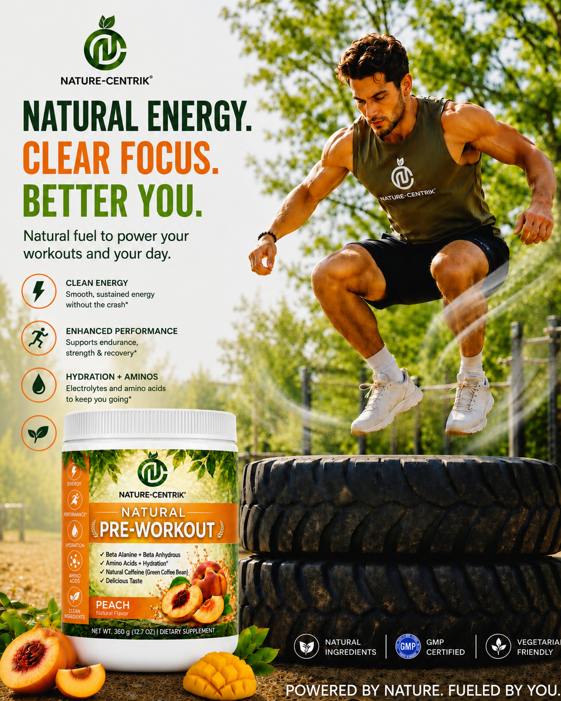 Pre Workout- Natural Amino Plus - Peach