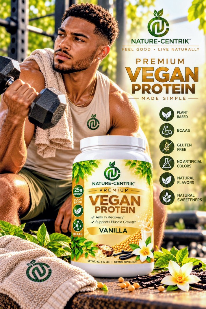 Nature Centrik Premium Vegan Protein – Vanilla | 2 LB