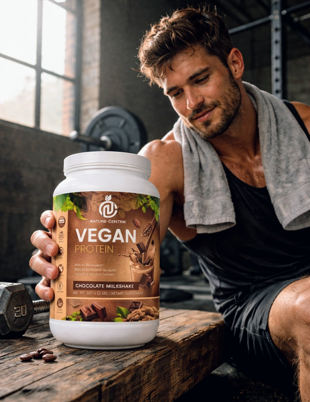 100% Organic- Vegan Protein Milkshake, Chocolate