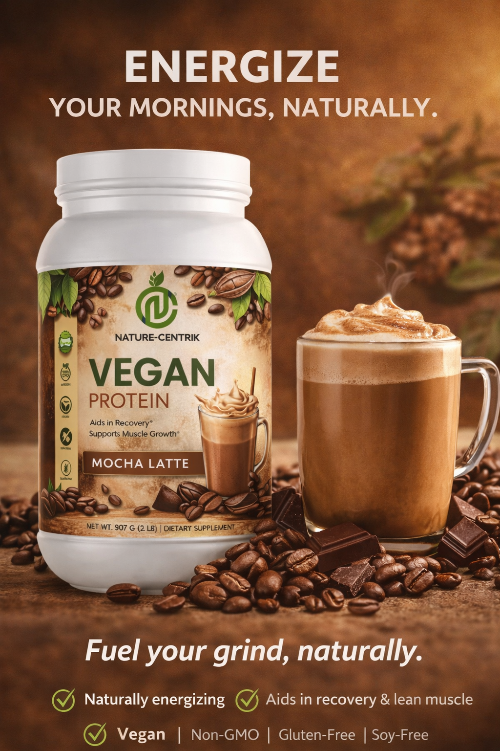 COMING SOON! NC NATURE-CENTRIK Vegan Milkshake, Mocha Latte'
